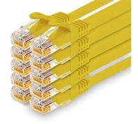 1CONN - 0,5 m de cable de red, Ethernet, Lan y cable de parche para máxima velocidad de Internet y conecta todos los dispositivos con conector RJ 45, color amarillo - 10 unidades