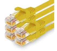 1CONN - 0,5m Cable de red, Ethernet, Lan y cable de parche para máxima velocidad de Internet y conecta todos los dispositivos con conector RJ 45 Amarillo - 5 piezas