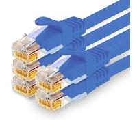 1CONN - 1,0m Cable de red, Ethernet, Lan y cable de parche para máxima velocidad de Internet y conecta todos los dispositivos con conector RJ 45 azul - 5 piezas