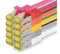 1CONN 10 cables de red CAT-7 Cat.7 de 0,5 m, Ethernet, LAN & Patch Cable RJ-45 SFTP 10 GB/s - 10 colores