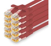 1CONN - 3,0 m de cable de red, Ethernet, Lan y cable de parche para máxima velocidad de Internet y conecta todos los dispositivos con conector RJ 45 rojo - 10 unidades