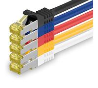 1CONN 5 cables de red CAT-7 Cat.7 de 0,5 m, Ethernet, LAN & Patch Cable RJ-45 SFTP 10 GB/s - 5 colores 03