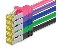 1CONN 5 cables de red CAT-7 Cat.7, Ethernet, LAN & Patch Cable RJ-45 SFTP 10 GB/s - 5 colores 02