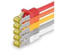 1CONN 5 cables de red CAT-7 de 1,5 m, Ethernet, LAN & Patch Cable RJ-45 SFTP 10 GB/s - 5 colores 01