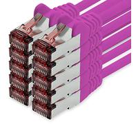 1CONN Cable de Red Cat6 0,25m Magenta - 10 x Cable de conexión LAN Cat 6 Cable de Red LAN Sftp Pimf Lszh Cobre 1000 Mbit s