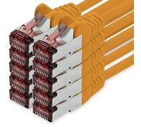 1CONN Cable de Red Cat6 0,25m Naranja - 10 x Cable de conexión LAN Cat 6 Cable de Red LAN Sftp Pimf Lszh Cobre 1000 Mbit s