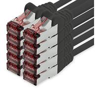 1CONN Cable de Red Cat6 0,5m Negro - 10 x Cable de conexión LAN Cat 6 Cable de Red LAN Sftp Pimf Lszh Cobre 1000 Mbit s para Transferencia de Datos