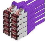 1CONN Cable de Red Cat6 0,5m Violeta - 10 x Cable de conexión LAN Cat 6 Cable de Red LAN Sftp Pimf Lszh Cobre 1000 Mbit s