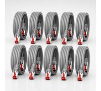 1CONN Cable de red Cat6 10 x 0,25 m gris Cable Ethernet Cable LAN Cable de red LAN Cat6 Cable de parcheo SFTP PiMF 1000 Mbit/s
