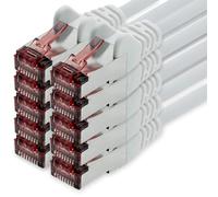 1CONN Cable de red Cat6 10 x 0,5 m blanco Cable Ethernet Cable LAN Cable de red LAN Cat6 Cable de parcheo SFTP PiMF 1000 Mbit/s