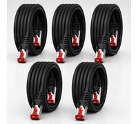 1CONN Cable de red Cat6 5 x 1 m negro Cable Ethernet Cable LAN Cable de red LAN Cat6 Cable de parcheo SFTP PiMF 1000 Mbit/s