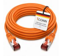 1CONN Cable de red Cat6 de 0,25 m, color naranja. Cable Ethernet, cable LAN, cable de red LAN Cat6, cable de parcheo SFTP PiMF de 1000 Mbit/s.