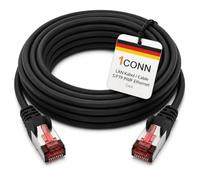 1CONN Cable de red Cat6 de 0,5 m, negro. Cable Ethernet, cable LAN, cable de red LAN Cat6, cable de parcheo SFTP PiMF de 1000 Mbit/s.