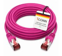 1CONN Cable de red Cat6 de 3 m, color magenta. Cable Ethernet, cable LAN, cable de red LAN Cat6, cable de parcheo SFTP PiMF de 1000 Mbit/s.