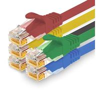 1CONN Cable de red CAT7 Cat 7 10 Gigabit - 5 x 1 m - RJ45 Ethernet LAN DSL Router Módem - 5 colores 01