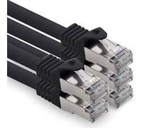 1CONN Cable de Red Cat7 Cat7 10 GB/s SFTP - 5X 0.25m - RJ45 Ethernet LAN DSL Router Modem - Negro