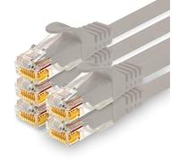 1CONN - Cable de red de 0,5 m, Ethernet, LAN y cable de conexión para máxima velocidad de Internet y conecta todos los dispositivos con conector RJ 45 hembra gris - 5 unidades