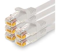 1CONN - Cable de red de 10 m, Ethernet, LAN y cable de conexión para máxima velocidad de Internet y conecta todos los dispositivos con conector RJ 45 blanco - 5 unidades