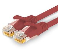1CONN - Cable de red de 3,0 m, Ethernet, LAN y cable de conexión para máxima velocidad de Internet y conecta todos los dispositivos con conector RJ 45 rojo - 1 pieza