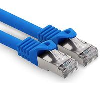 1CONN Cable de red Ethernet CAT.7 para ordenador, 1 m, color azul, cable de conexión S-FTP LSZH PIMF 10 GB s RJ45 macho Cat6a