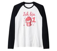 1er Cumpleaños I Am One Dinosaur Camiseta Manga Raglan