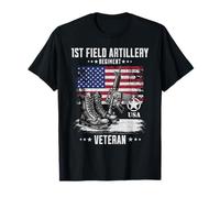 1er Regimiento de Artillería de Campo Veterano Militar Angustiado Camiseta