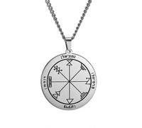 (1erPofJupiter) Mi Forma Llave de Salomón Amuleto Collar Largo para Hombres Primero Segundo Quinto Séptimo