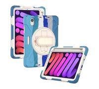 1fortunate Funda 360° Ratating Hand Strap Rainbow Drop-proof Protective Case Compatible with Samsung Galaxy TAB A7 lite 8.7 inch T220(Vibrant Blue (no straps))