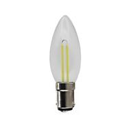1fortunate lights, Paquete de 50 bombillas LED tipo vela, CA 220 V, 2 W, C25, C9, E12/E14/B15s, for pulgar, de cristal(2700K Warm White,B15)