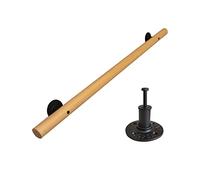 1Ft-20Ft Pasamanos de Madera Kit Completo, Montado en la Pared Loft Niños Ancianos Agarre la Barra de Seguridad Corredor de Madera Banister Antideslizante Pasamanos de Escaleras con Soporte de Metal N