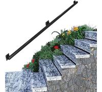 1ft-20ft Pipe Staircase Banister Hand Rails for Steps or Stairs, Staircase Handrails Railing Black Metal Wrought Iron Wall Support, Grab Rail Modern Decorations(9ft/270cm)