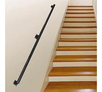 1ft-20ft Pipe Staircase Banister Hand Rails Square Handrail，Wall Mounted Hand Railings for Steps or Stairs，Black Metal Wrought Iron Grab Rail, Towel Bar(Black,4ft/120cm)