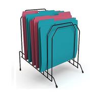 1InTheOffice - Clasificador de archivos de escritorio con inclinación de metal, 8 compartimentos, color negro