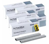 1InTheOffice Grapas estándar, grapas para grapadora, grapas de repuesto, longitud de pierna de 1/4 pulgadas, 5.000 grapas/paquete, paquete de 5