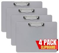 1InTheOffice Portapapeles horizontal, portapapeles horizontal, 8 1/2 x 11 pulgadas, plateado, paquete de 4