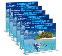 1InTheOffice - Soporte para letreros horizontal de acr lico de pie (8,5 x 11 pulgadas), paquete de 6