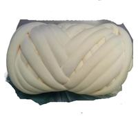 1KG Super Velvet Chunky Yarn Thick Bulky Giant Thread For Hand Knitting DIY Arm Soft Big Blanket Carpet(Cream yellow 1KG)