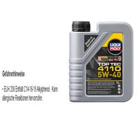 1L LIQUI MOLY aceite motor Top Tec 4110 5W-40 para Acea C3 Api Sn Longlife04