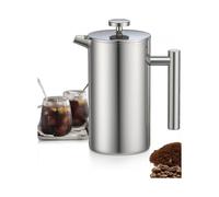 1l Stainless Steel French Press Coffee Maker, French Press with Triple Filter, French Press with Keep Warm And Steel Plunger