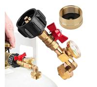 1lb Propane Tank Refill Adapter - 90-Degree Elbow Connector with Gauge | Secure Propane Transfer Valve for Camping, Barbacoa, Parties, Thanksgiving, Christmas & Outdoor Events