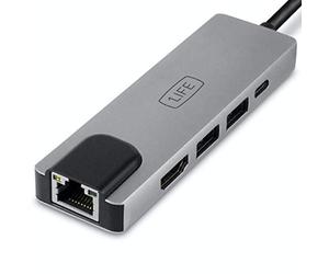 1Life Cable Adaptador Type-C 5 en 1: HDMI, Dex, RJ45, USB 3.0