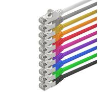 1m - 10 Couleurs - 10 pièces - CAT5 SF/UTP Câble Ethernet Set - Câble Réseau RJ45 câble de Patch LAN Câble Cat 5e 125mHz Compatible Avec Cat 6 / Cat 6a / Cat 7 pour le Switch,