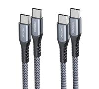 [1M, 2Pack] USB C a C Cable de Carga Rápida, 60W iPhone 17 Air Pro Max USB C Carga Rápida Tipo C a Tipo C Nylon Datos Cavo para iphone 17/16/15 Pro Max, iPad mini 6, MacBook Pro, Galaxy S24 S23, ect.