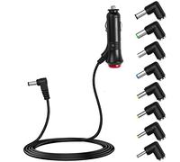 1m 36W Cable Alimentación Cargador de Coche Mechero Universal DC 5.5x2.1mm,12V 3A Cable Carga Encendedor Cigarrillos con Interruptor y 8 Adaptadores DC para Reproductor DVD,GPS,Tagger, Cámara,Luz LED