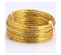 1M/5M 2,0mm varios patrones alambre de aluminio oro/plata artesanía Metal versátil DIY fabricación joyería hecha a mano(2mm Gold D,5M)