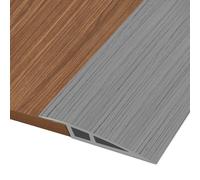 1M * 7CM Perfil de Transición para Suelo, Perfil PVC Perfil Transición Suelo Desnivel Autoadhesivo para Diferencia de Altura de 15-20 mm, Tapajuntas Suelo Perfil de Unión para Suelos (Madera Gris)