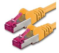 1m - amarillo - 1 pieza - CAT6a CAT 6a Ethernet LAN cable de red - SET 10 GB/s cable patch CAT6 S-FTP Doble blindado PIMF 500MHz libre de halógenos compatible con CAT5 CAT6a CAT7 CAT8