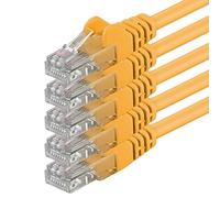 1m - amarillo - 5 piezas - Cable de red Ethernet con conectores RJ45 CAT6 CAT 6 Cat.6 1000 Mbit/s
