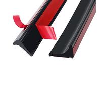 1M Barrera de Ducha Silicona Barrera Agua Ducha Autoadhesiva Borde Plato Ducha Plegable Barrera para Agua Y Sistema de Retención Mamparas Umbral de Ducha de Baño y Cocina, Negro (Dos caras adhesivas)