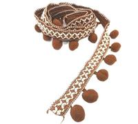 1M Beaded Fringe Trim Ribbon for DIY Crafts, Elegant Tassel Trimming for Curtains, Lampshades, and Garment Bags(Bruin)